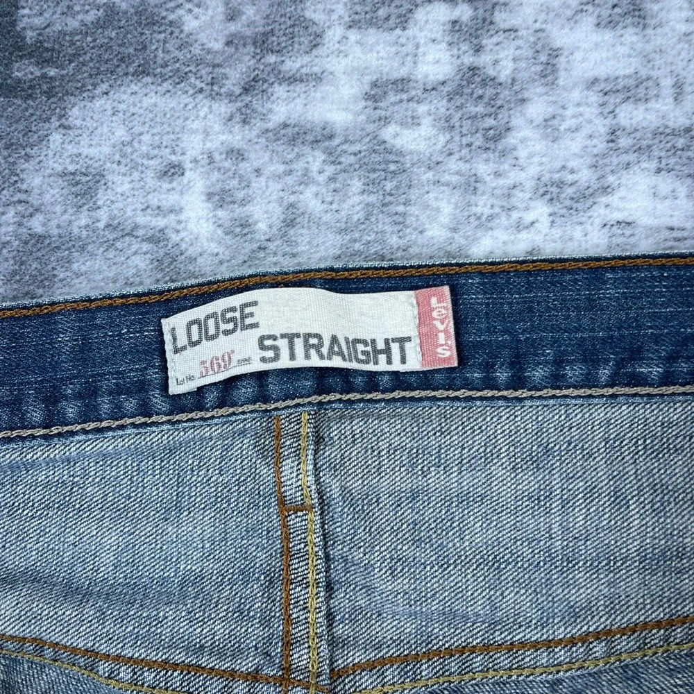 Levi Strauss & CO Mens 36x32 569 Loose Straight Denim Jeans Blue Solid Baggy - Picture 10 of 13